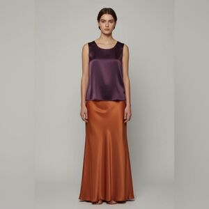 ✨Vintage Esprit Satin Tank Top Plum Purple Small 90s Minimalist Sz S